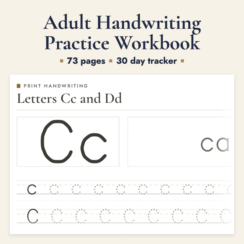 Adult Handwriting Practice Workbook, cover image