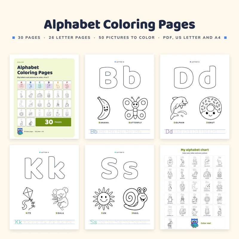 Alphabet Coloring Pages, cover image