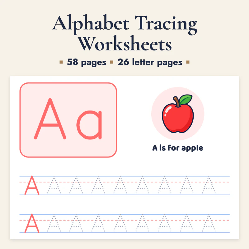 Alphabet Tracing Worksheets, cover image