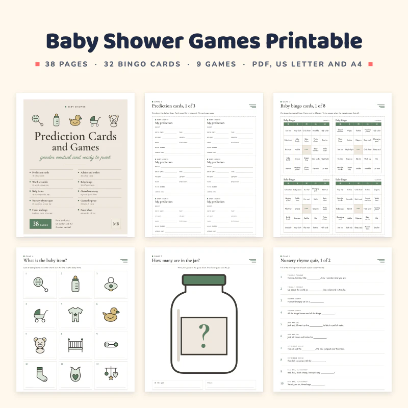 Baby Shower Games Printable, cover image