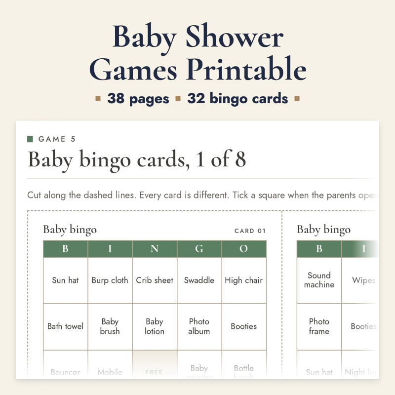 Baby Shower Games Printable, cover image