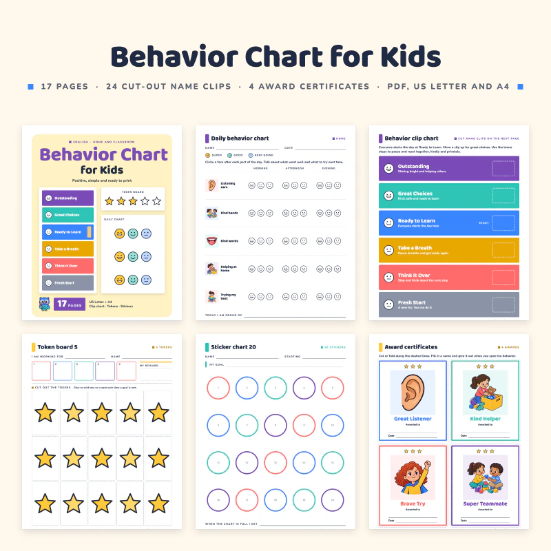 Behavior Chart for Kids, cover image