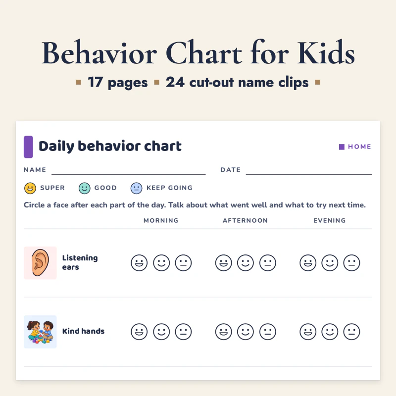 Behavior Chart for Kids, cover image