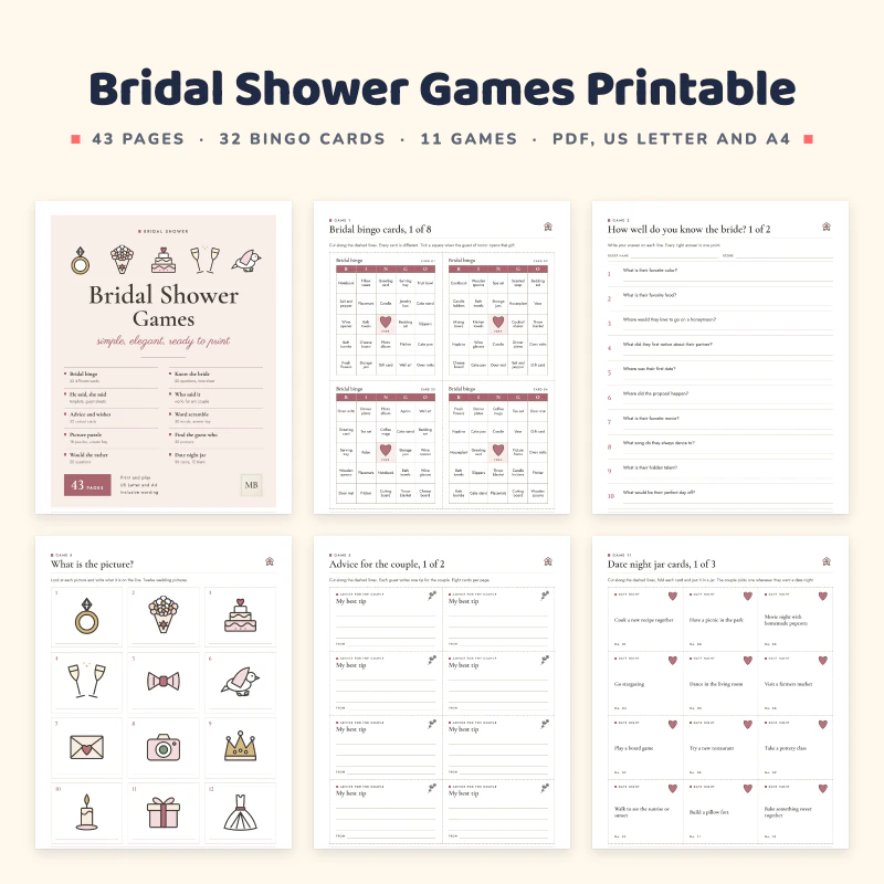 Bridal Shower Games Printable, cover image