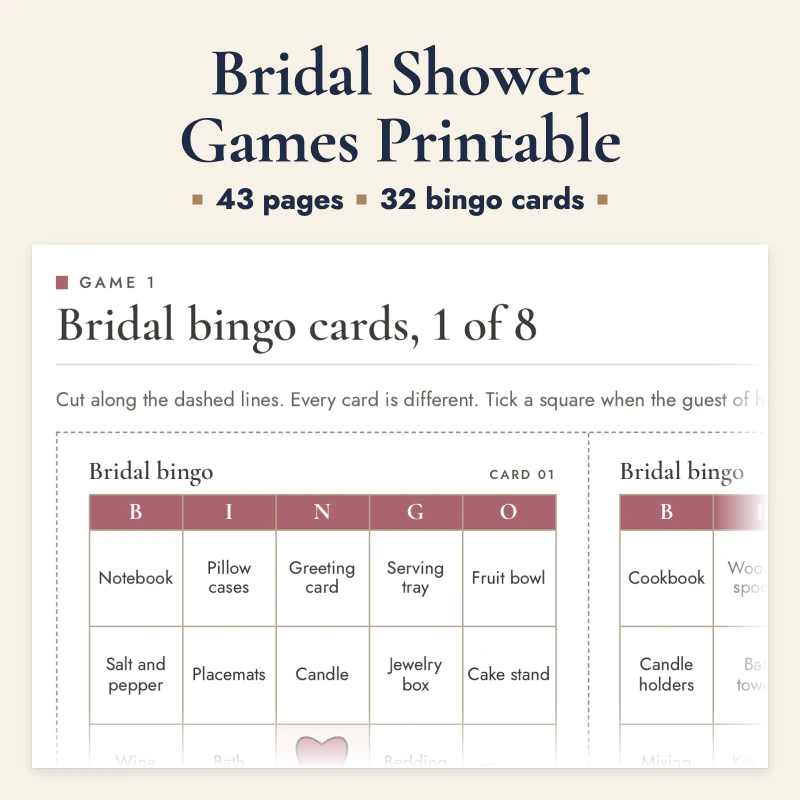 Bridal Shower Games Printable, cover image