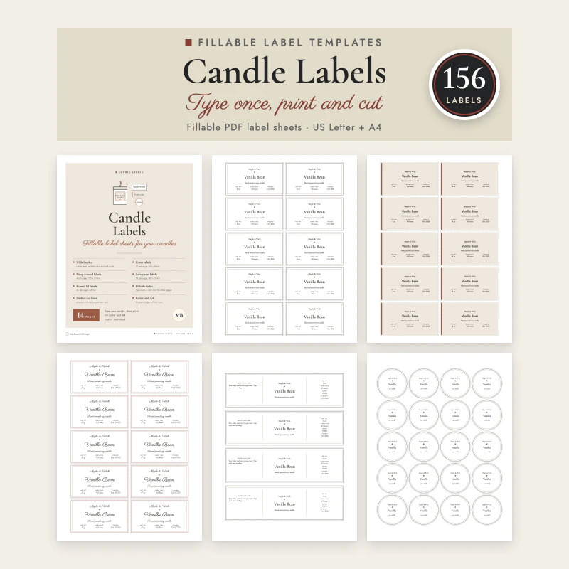 Candle Label Template Set, cover image