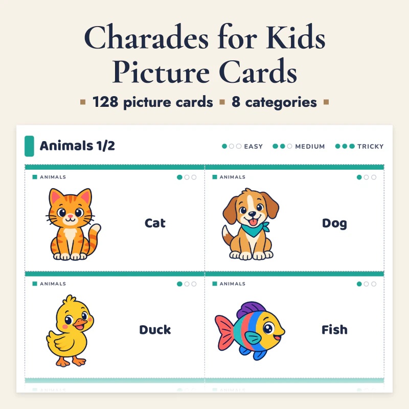 Charades for Kids Picture Cards, cover image