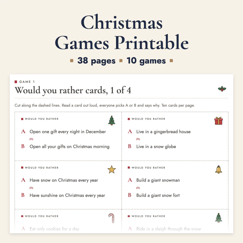 Christmas Games Printable, cover image