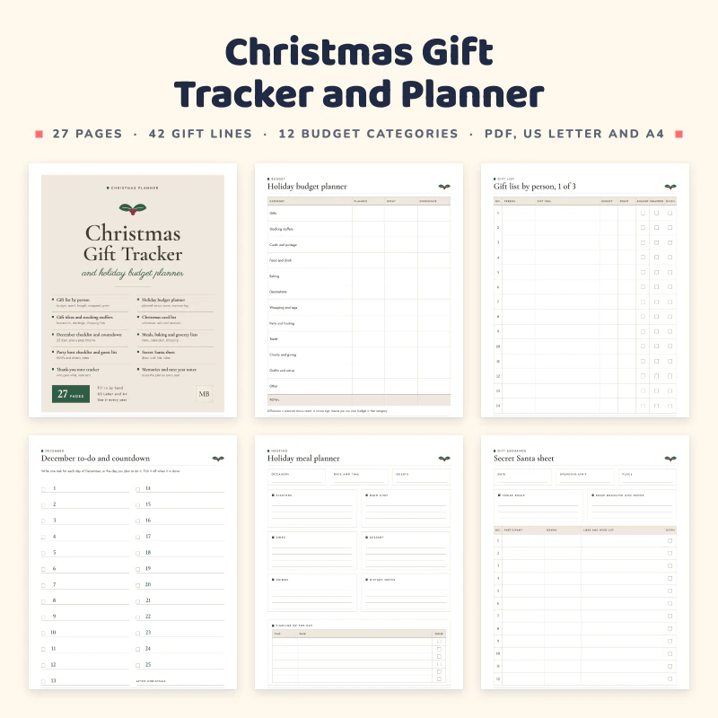Christmas Gift Tracker and Planner, cover image
