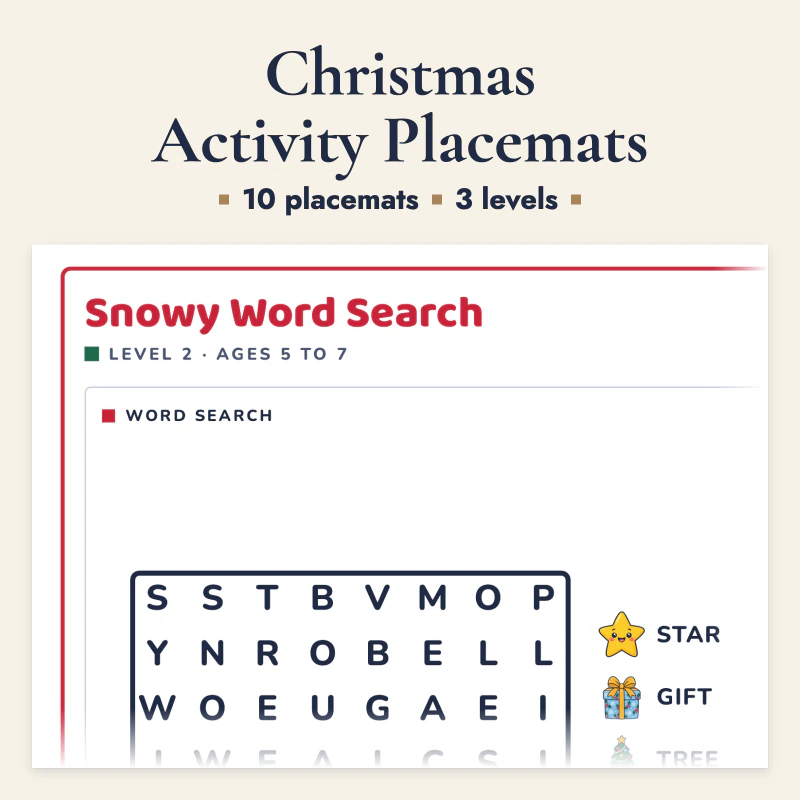 Christmas Activity Placemats, cover image