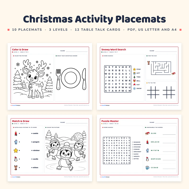 Christmas Activity Placemats, cover image