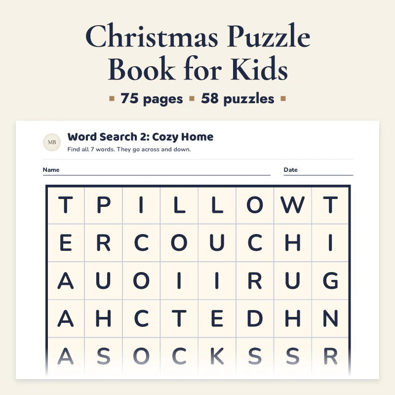 Christmas Puzzle Book for Kids, cover image