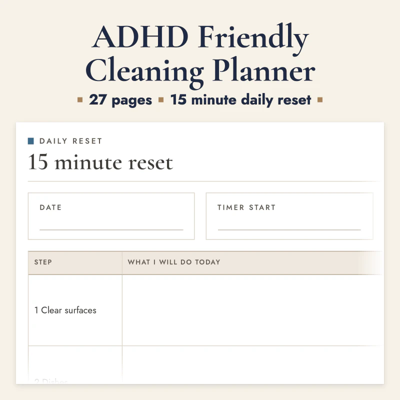 ADHD Friendly Cleaning Planner, cover image