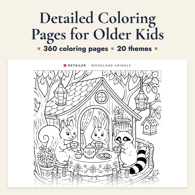 Detailed Coloring Pages for Older Kids, cover image