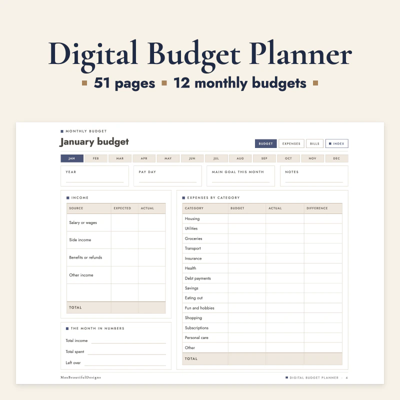 Digital Budget Planner, cover image
