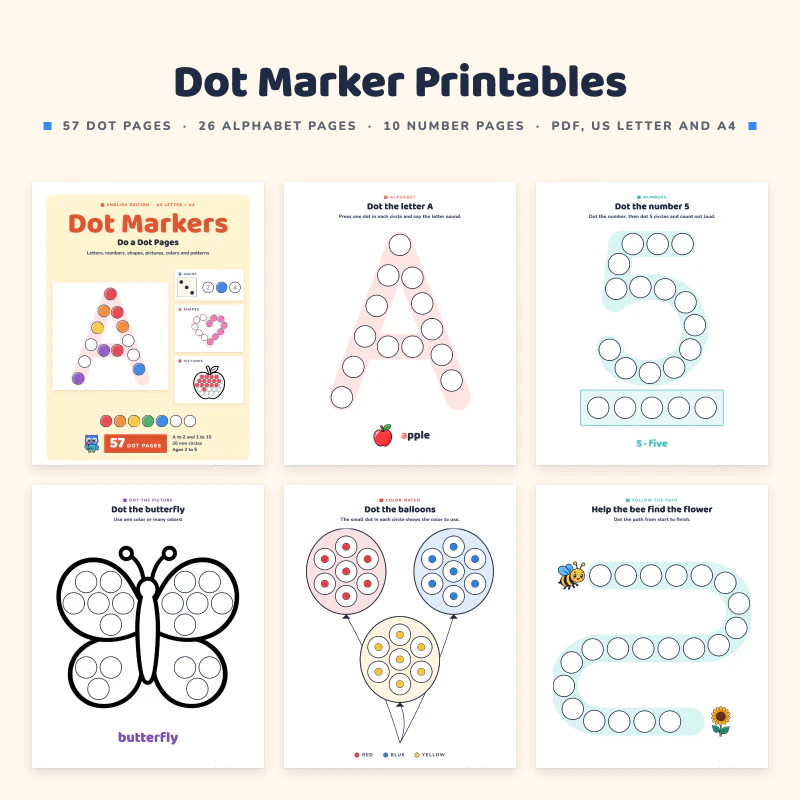 Dot Marker Printables, cover image