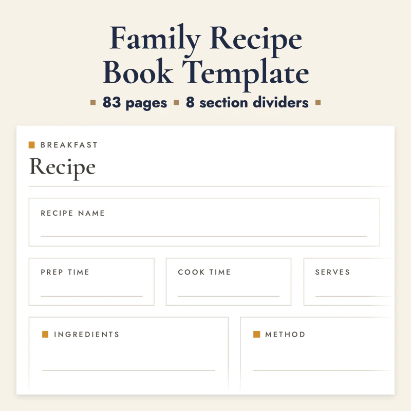 Family Recipe Book Template, cover image