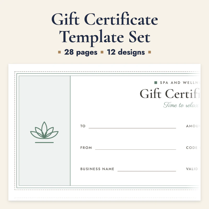 Gift Certificate Template Set, cover image