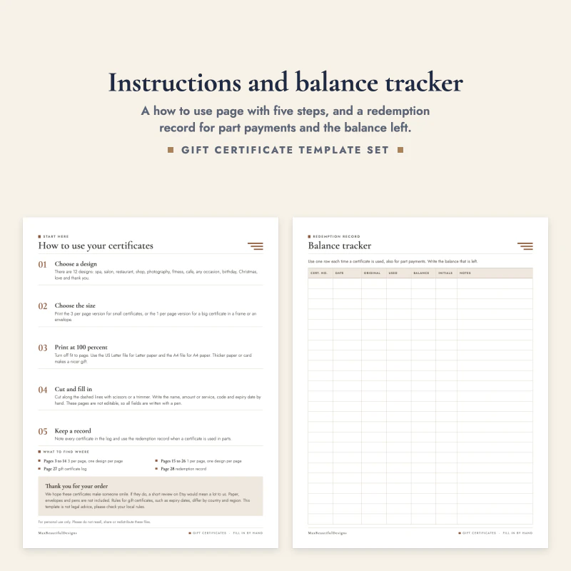 How to use your certificates page next to the balance tracker table
