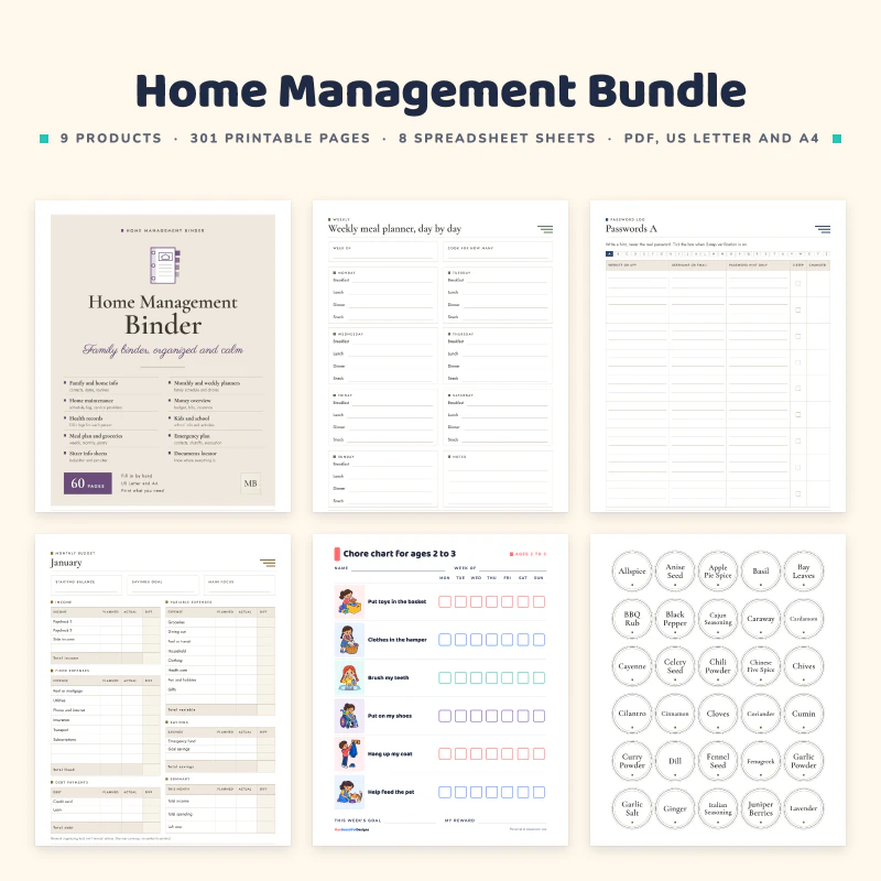 Home Management Binder Bundle, cover image