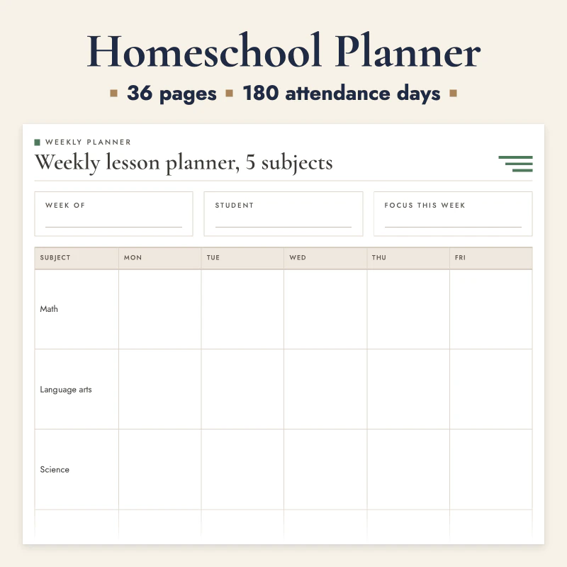 Homeschool Planner, cover image