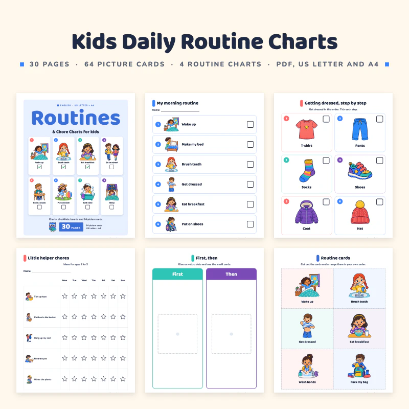 Kids Daily Routine Charts, cover image