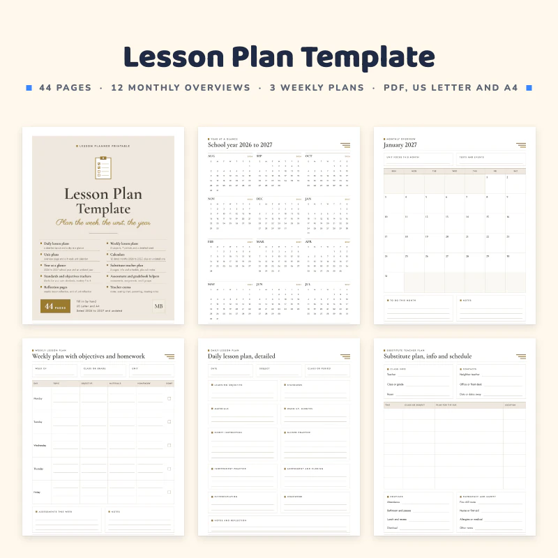 Lesson Plan Template, cover image