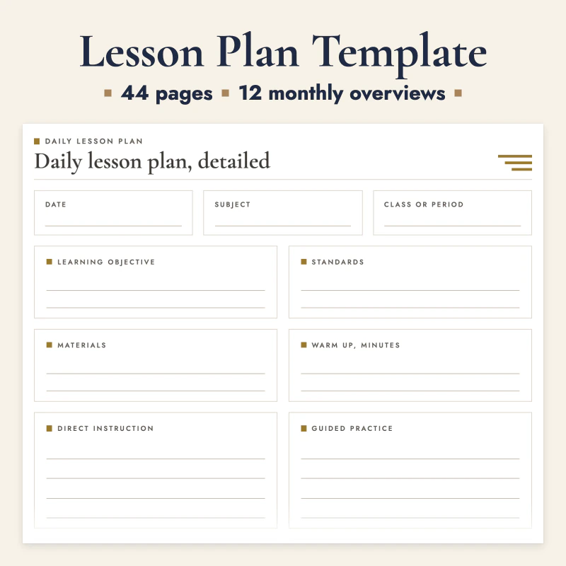 Lesson Plan Template, cover image