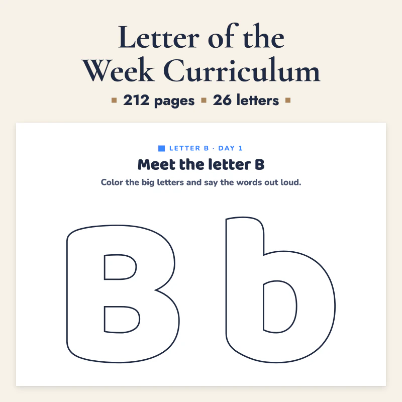 Letter of the Week Curriculum, cover image