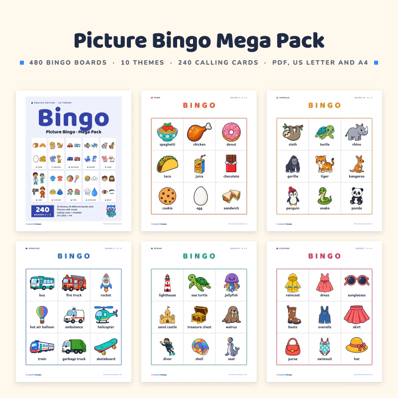 Picture Bingo Mega Pack, cover image