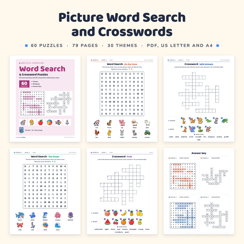 Picture Word Search and Crosswords, cover image