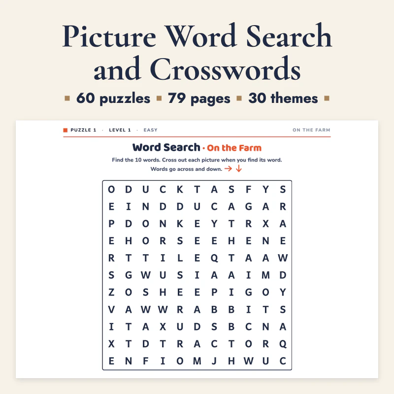 Picture Word Search and Crosswords, cover image