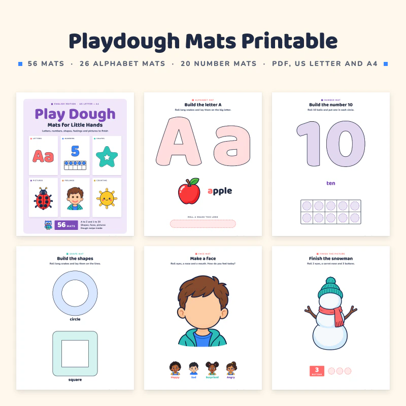 Playdough Mats Printable, cover image