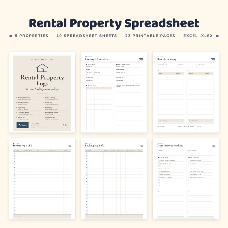 Rental Property Spreadsheet, cover image