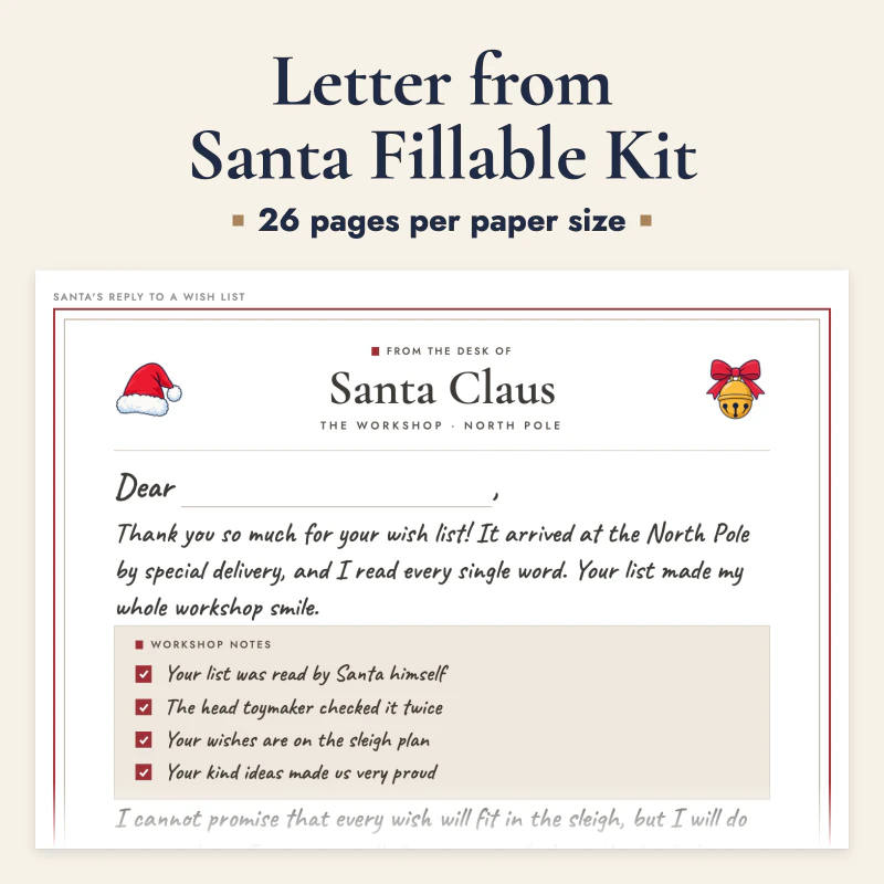Letter from Santa Fillable Kit, cover image