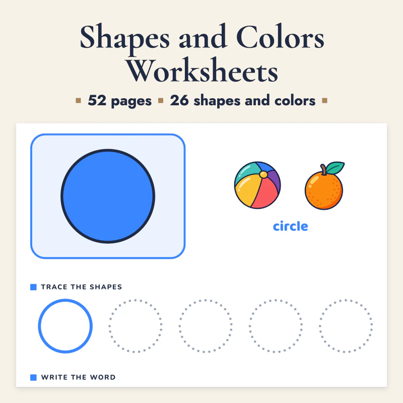 Shapes and Colors Worksheets, cover image