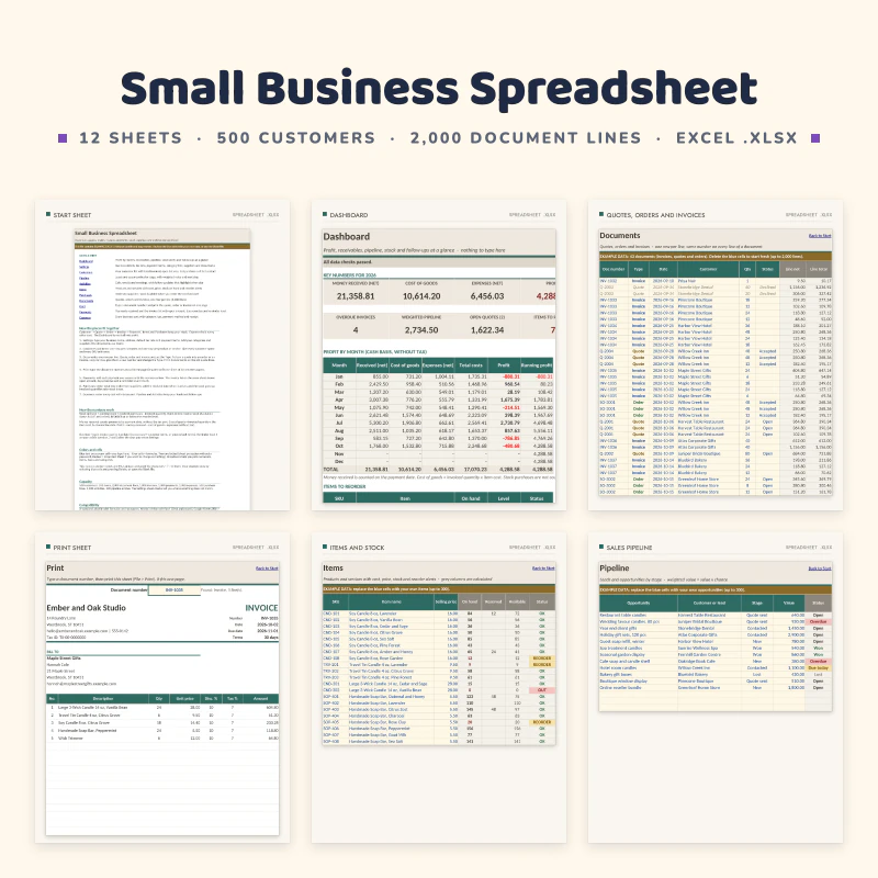 Small Business Spreadsheet, cover image