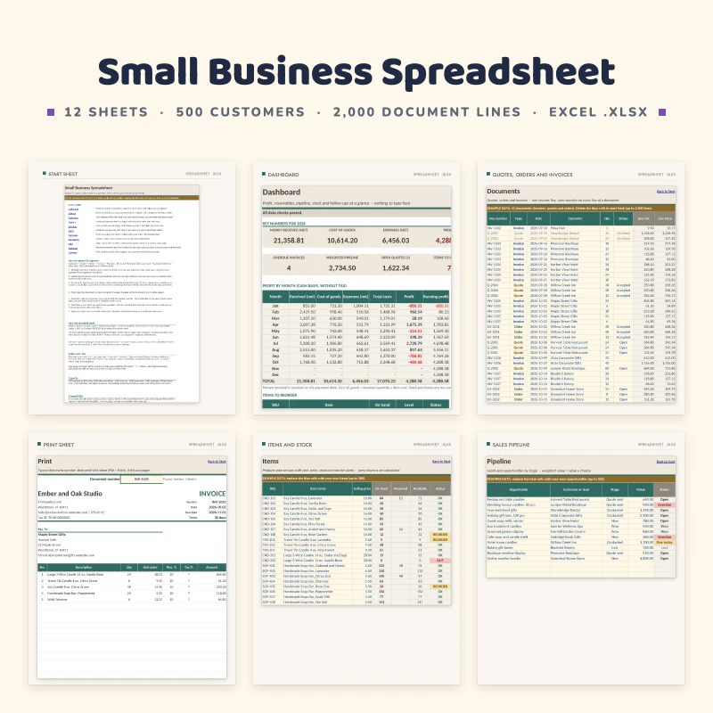 Small Business Spreadsheet, cover image