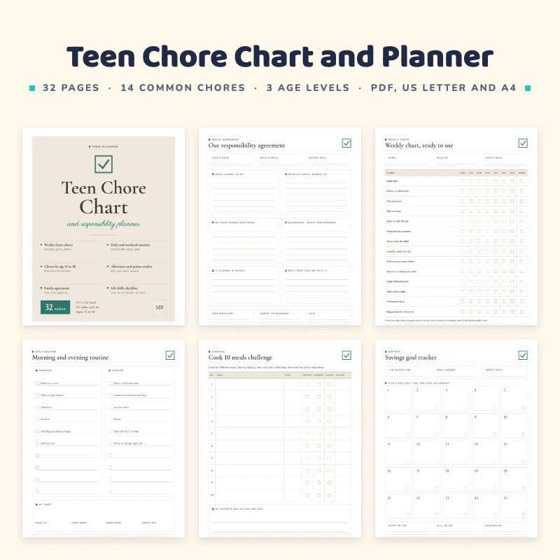 Teen Chore Chart and Planner, cover image