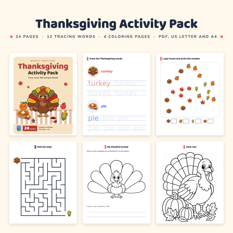 Thanksgiving Activity Pack, cover image