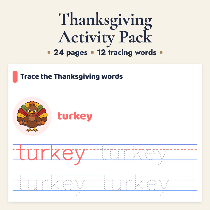 Thanksgiving Activity Pack, cover image
