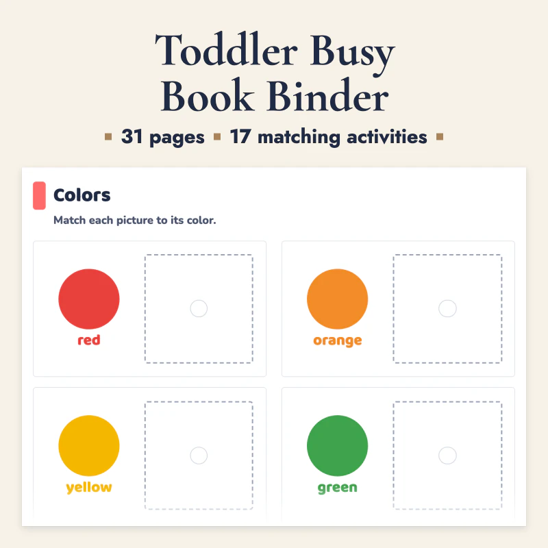 Toddler Busy Book Binder, cover image