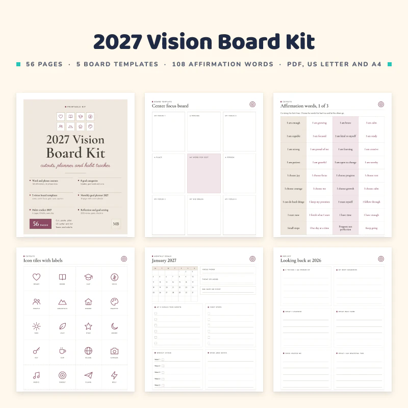 2027 Vision Board Kit, cover image