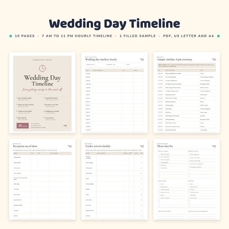 Wedding Day Timeline, cover image