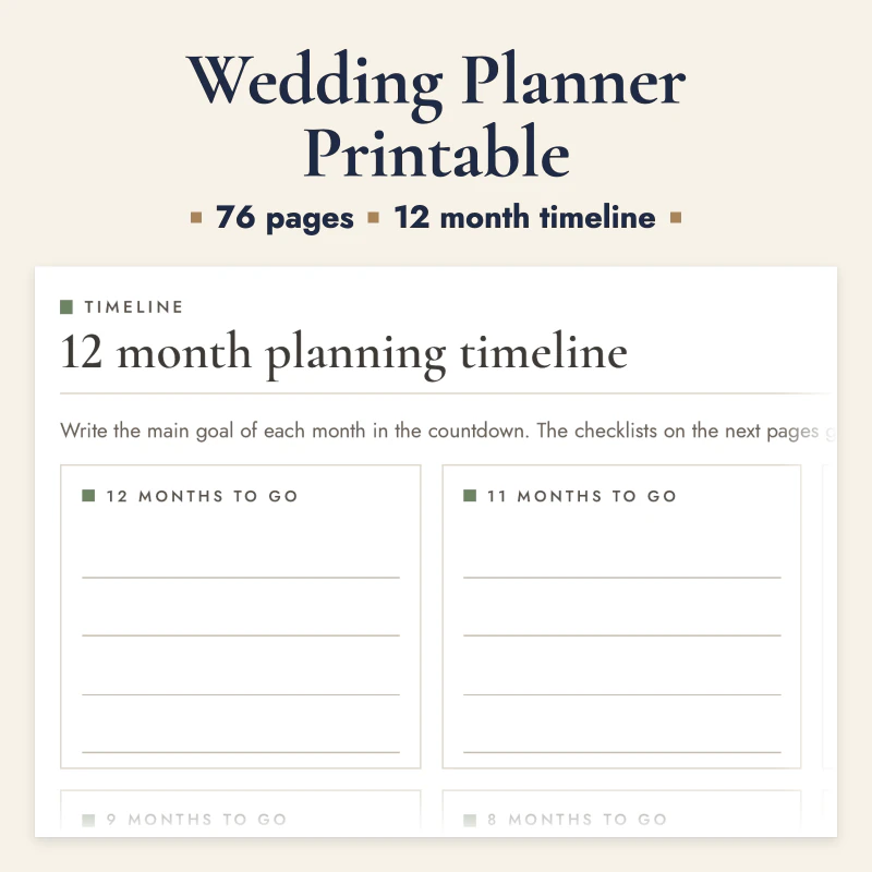 Wedding Planner Printable, cover image