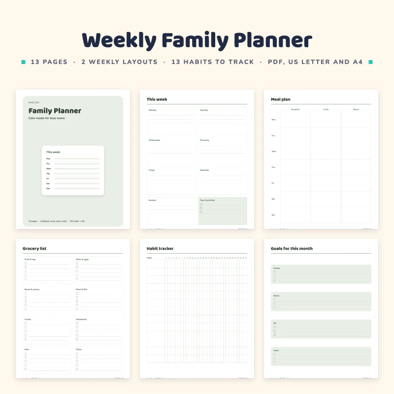 Weekly Family Planner, cover image