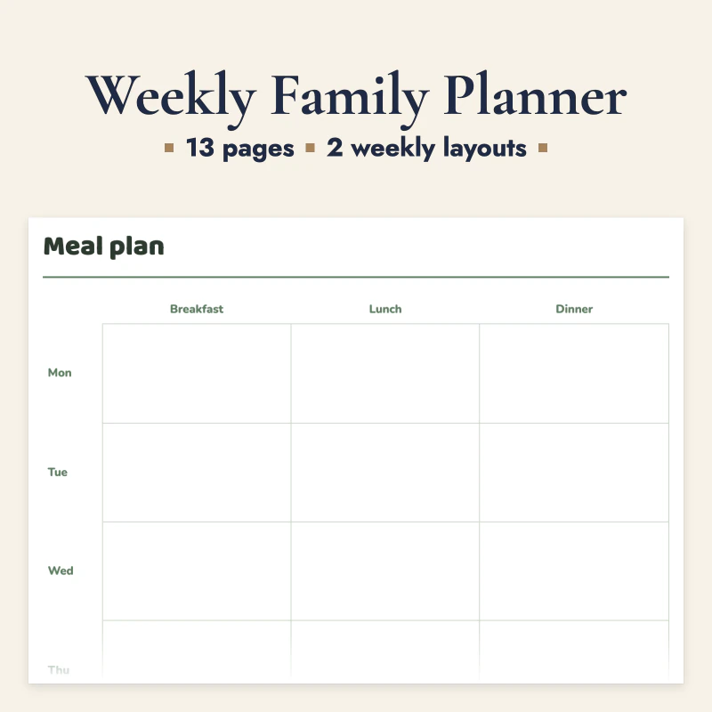 Weekly Family Planner, cover image