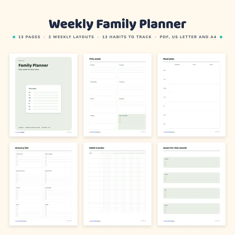 Weekly Family Planner, cover image