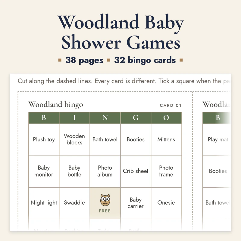 Woodland Baby Shower Games, cover image