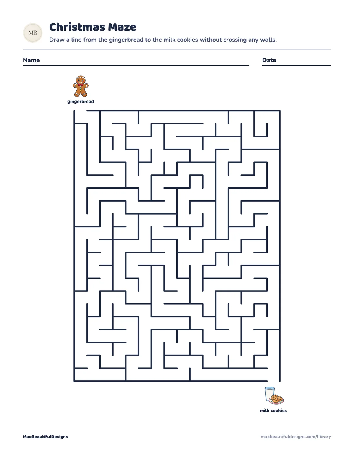 Preview of page 1 of Christmas Maze Printable for Older Kids